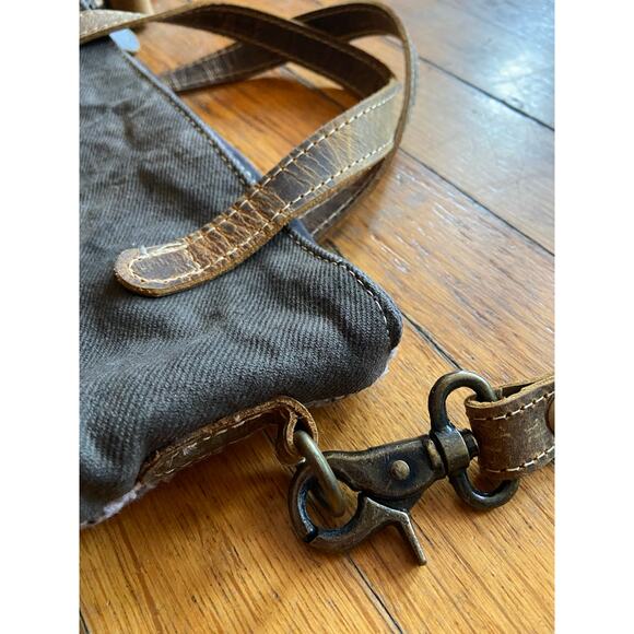 MYRA BAG Boho/Western Woven Cotton Crossbody Bag w/Leather Trim - Picture 5 of 13